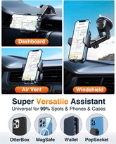 VANMASS Car Phone Holder 2025 Black – 85+ LBS Strong Suction, Rotatable Mount